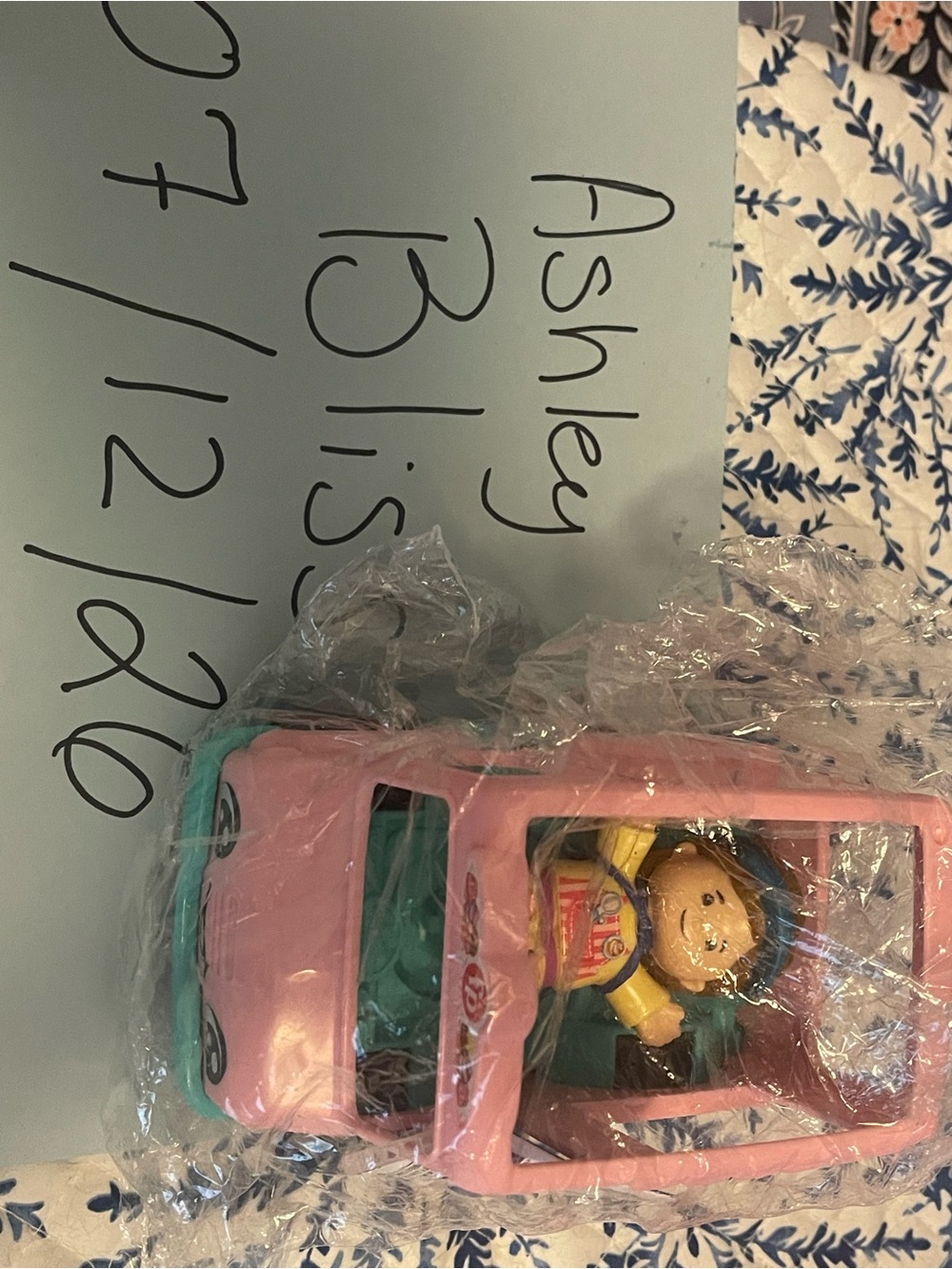 Pink Toy Van with Little Figure ice cream truck